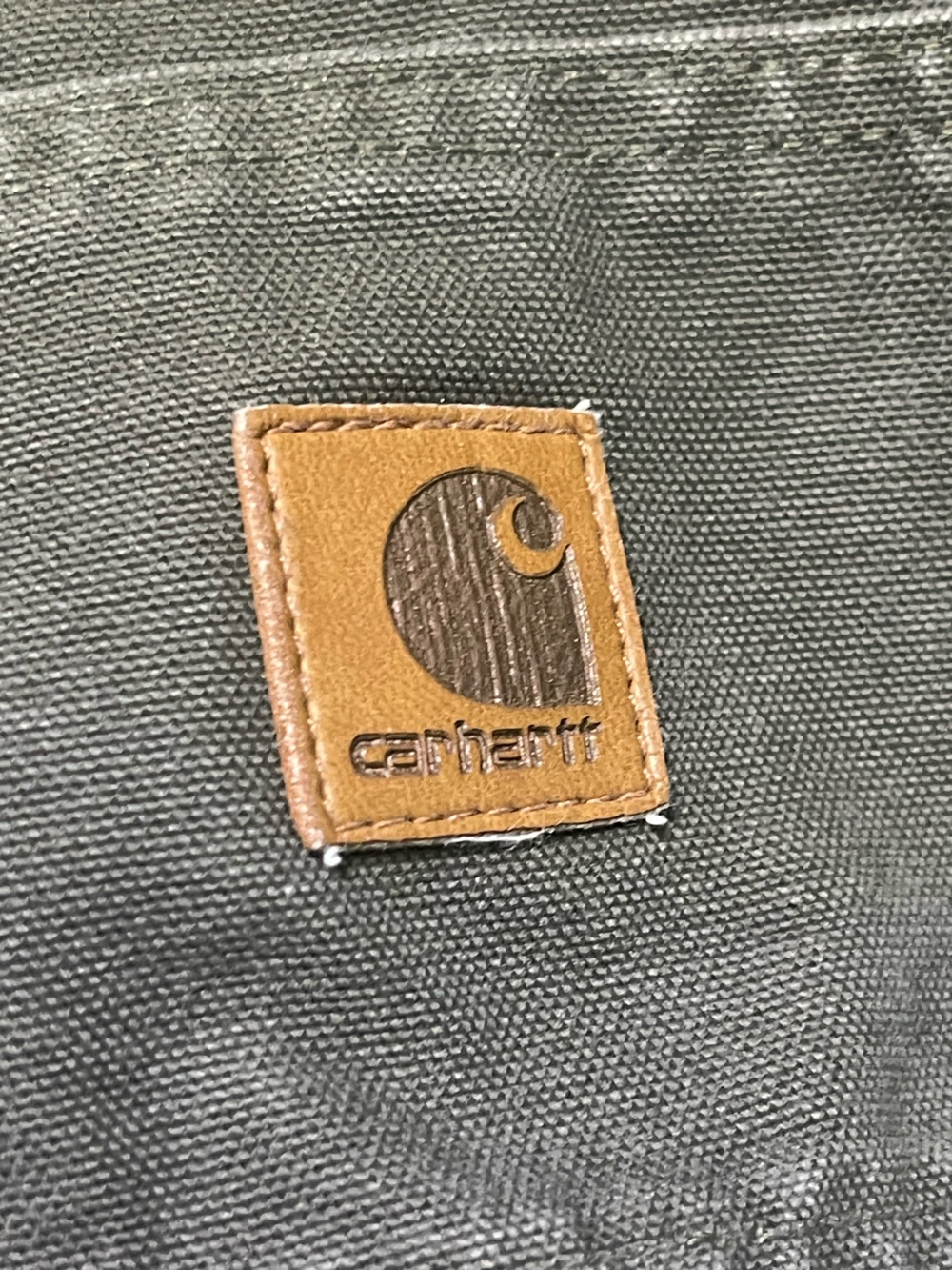 Carhartt Black Canvas with Brown Leather Logo Patch